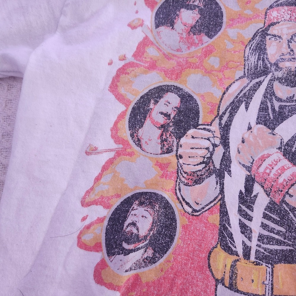 WWE Randy Macho Man Savage T-Shirt Small White WrestleMania V Retro Graphic Tee - Picture 3 of 12
